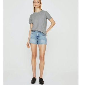 NEW • Adriano Goldschmied • Alexxis Raw Hem High Rise Cotton Denim Shorts Blue28